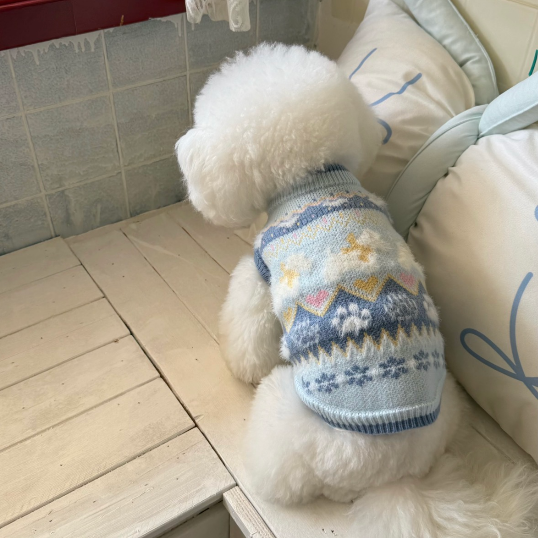 maglione invernale per cani Fair Isle per ista posteriore
