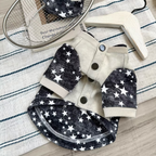 Felpa a Due Zampe con Design a Contrasto Effetto Denim a Stelle