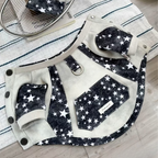 Felpa a Due Zampe con Design a Contrasto Effetto Denim a Stelle