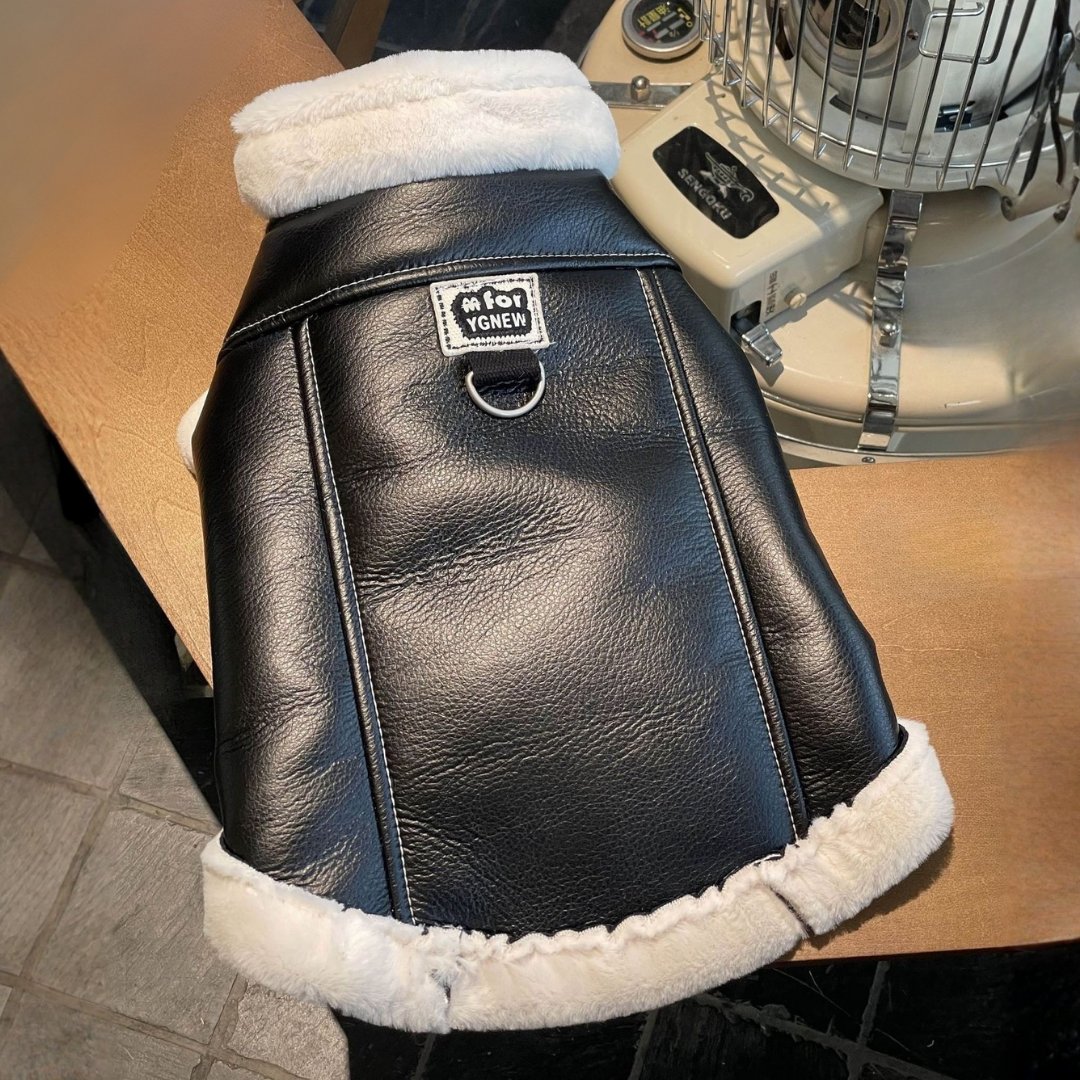 Cappottino Gilet in Ecopelle Effetto Pelliccia di Coniglio Stile Aviatore