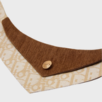 Bandana Triangolare Stile British Vintage Marrone con Bottone Dorato