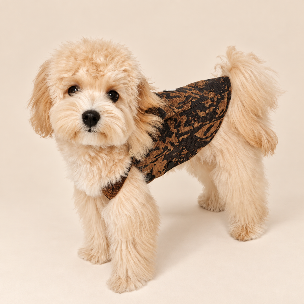 Vestito salopette per cani leopardato