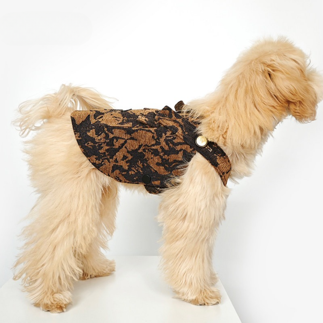 Vestito salopette per cani vista laterale