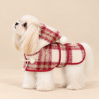 Mantellina Invernale Imbottita con Cappuccio – Fantasia Tartan Rossa