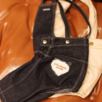 Salopette in Denim con Bretelle Incrociate Girovita Regolabile Casual Comfort Versatile