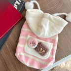 Felpa Gilet con Cappuccio con Tasca Decorazione in Feltro a Forma di Biscotto