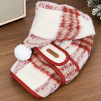 Mantellina Invernale Imbottita con Cappuccio – Fantasia Tartan Rossa