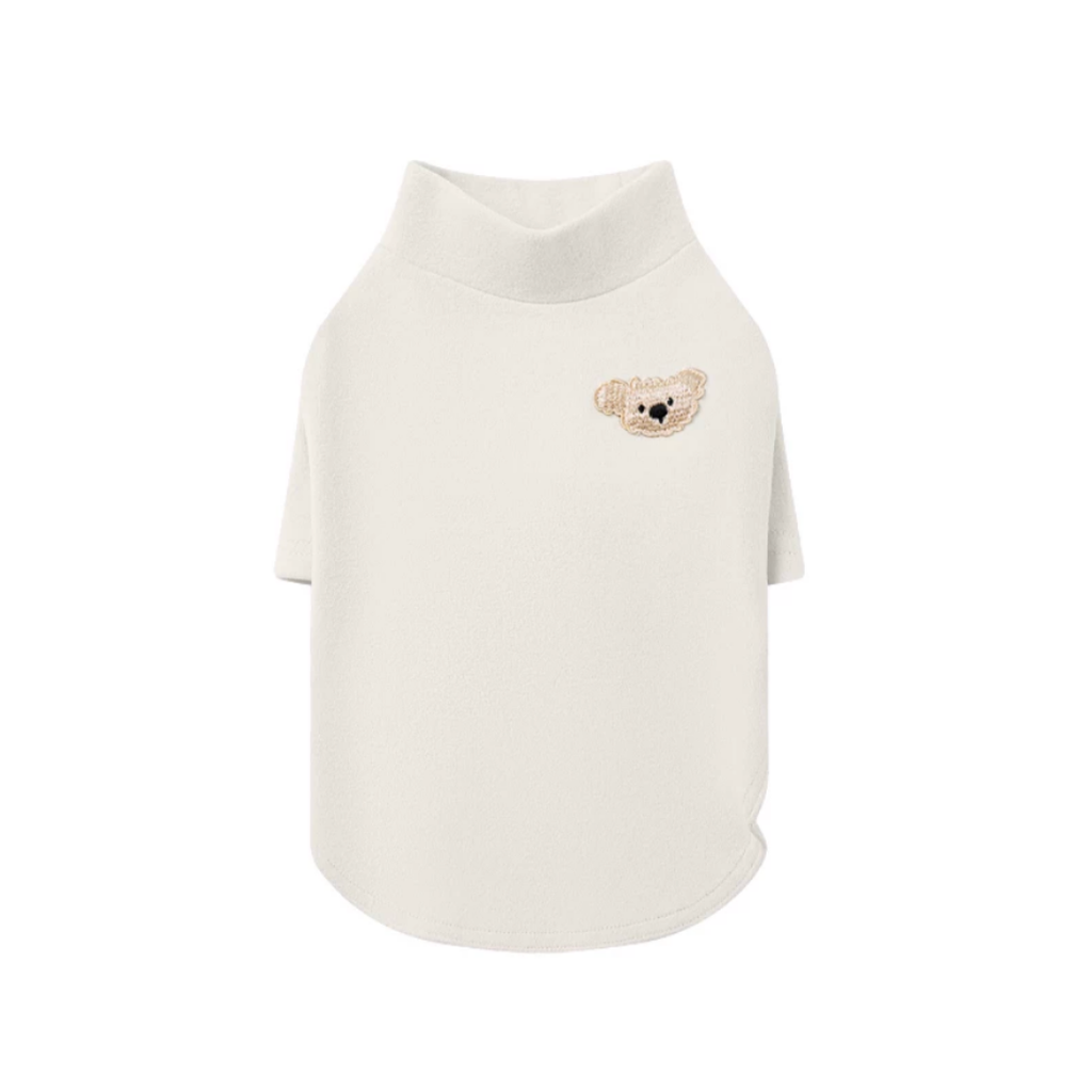 Maglia Termica Morbida a Due Zampe con Ricamo Orsetto – Color Panna