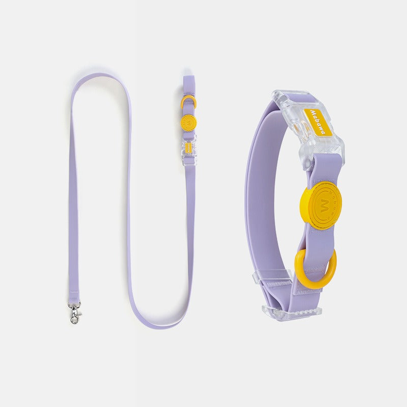 Set Collare + Guinzaglio Impermeabile Resistente Fibbia Trasparente