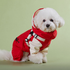 Impermeabile a Quattro Zampe per Cani con Cappuccio Rimovibile Giacca Outdoor Antivento