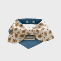 Bandana Triangolare in Denim con Fiocco a Fantasia Omino di Pan di Zenzero
