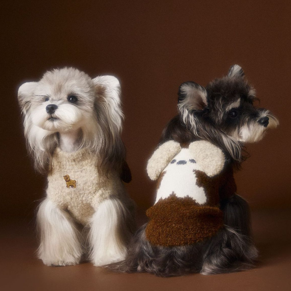 Maglioncino Gilet con Stampa Cagnolino Orecchie 3D