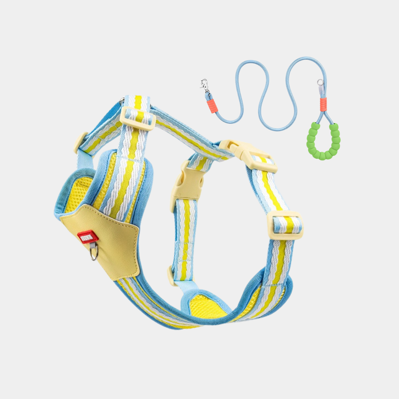 Set Pettorina + Guinzaglio in Rete Traspirante Design Multicolore Moderno