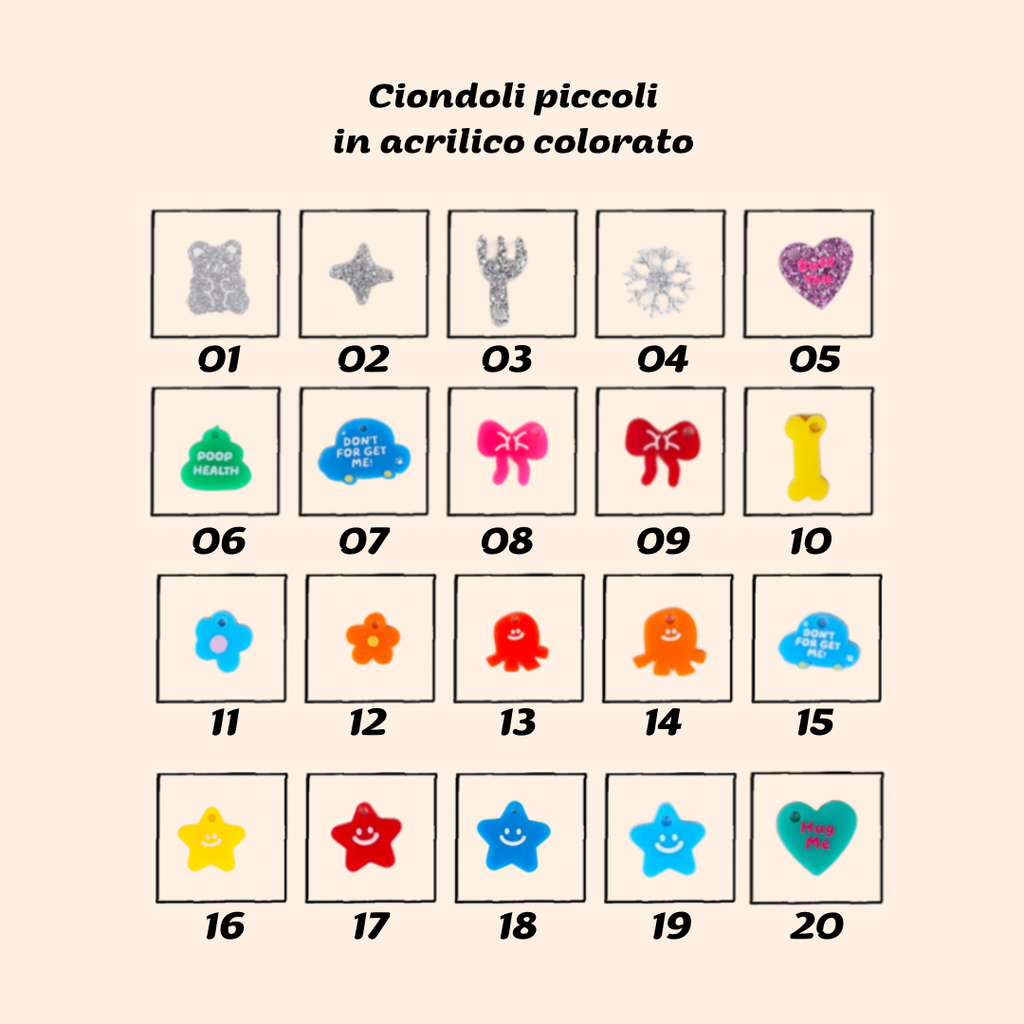 Ciondoli Piccoli in Acrilico - Collana Personalizzabile