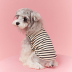 Maglietta Gilet a Righe Bianco e Nero con Ricamo Ciliegia