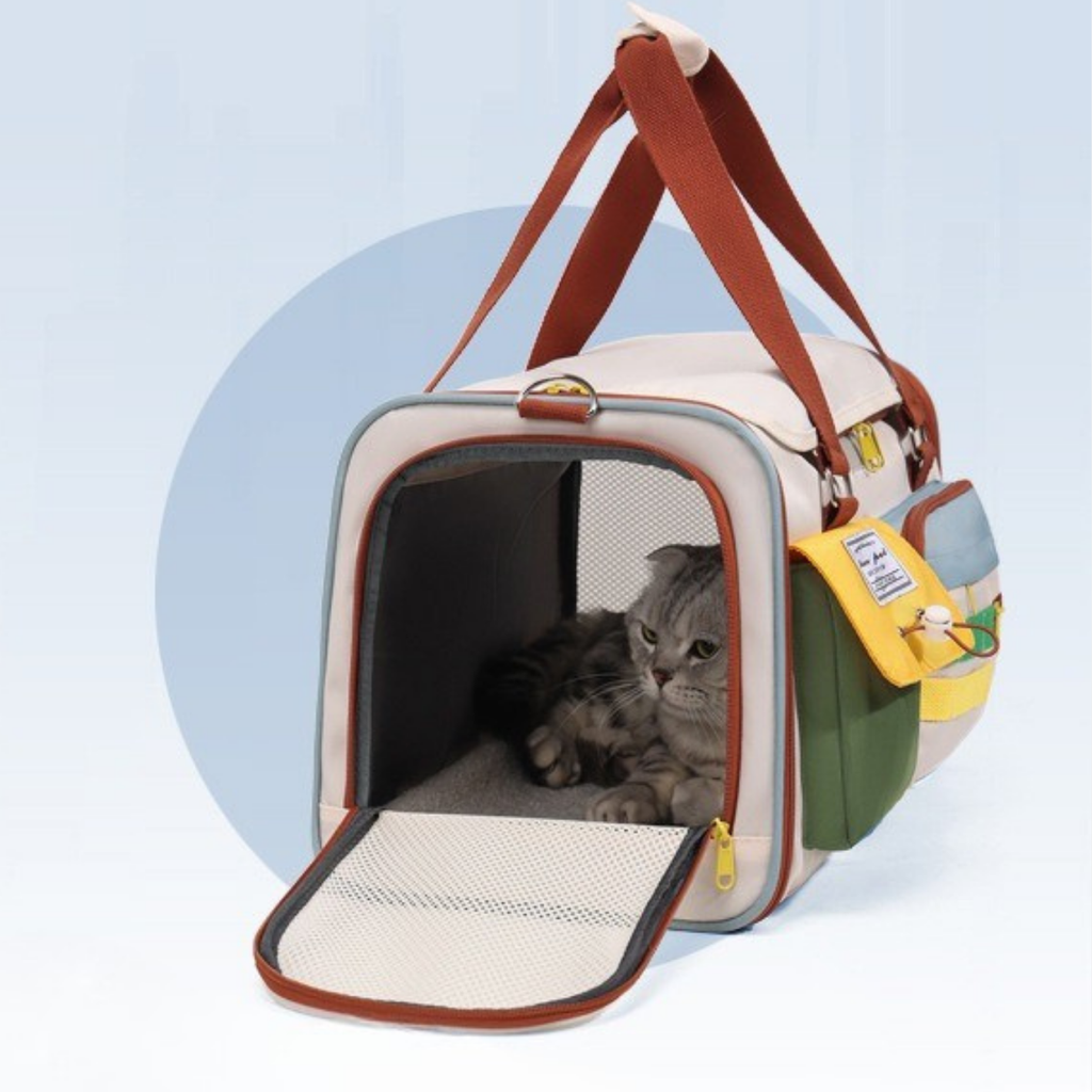 Borsa Trasportino per Cani e Gatti Borsa da Viaggio Pieghevole Funzionale con Tracolla