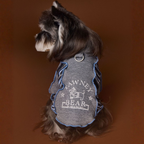 Felpa a Due Zampe con Collo Alto e Mezza Zip Design Patchwork con Stampa Cagnolino