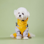 Impermeabile a Quattro Zampe per Cani con Cappuccio Rimovibile Giacca Outdoor Antivento