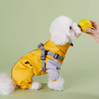 Impermeabile a Quattro Zampe per Cani con Cappuccio Rimovibile Giacca Outdoor Antivento