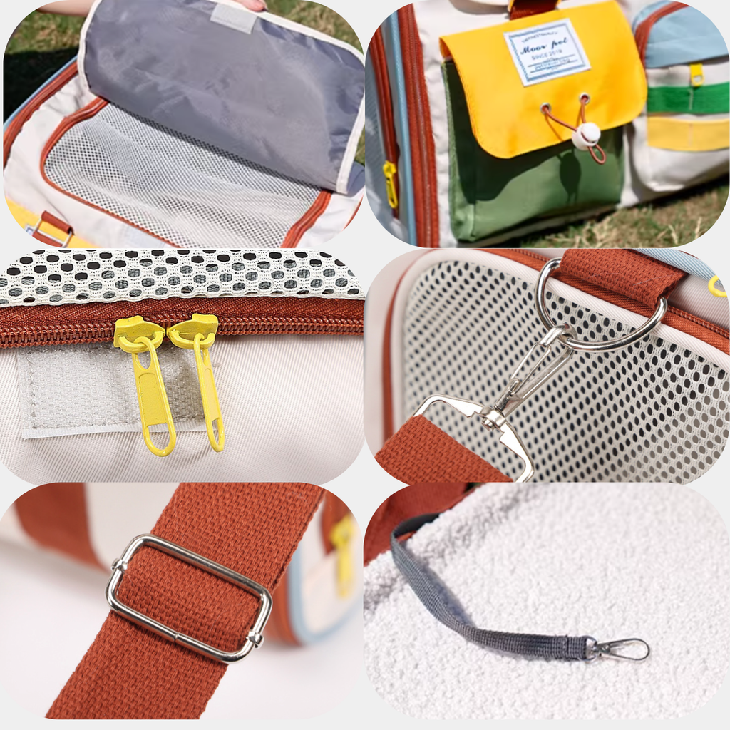 Borsa Trasportino per Cani e Gatti Borsa da Viaggio Pieghevole Funzionale con Tracolla
