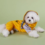 Impermeabile a Quattro Zampe per Cani con Cappuccio Rimovibile Giacca Outdoor Antivento