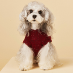 Maglioncino Gilet Rosso con Decorazione Cagnolino in Peluche e Fiocco 3D