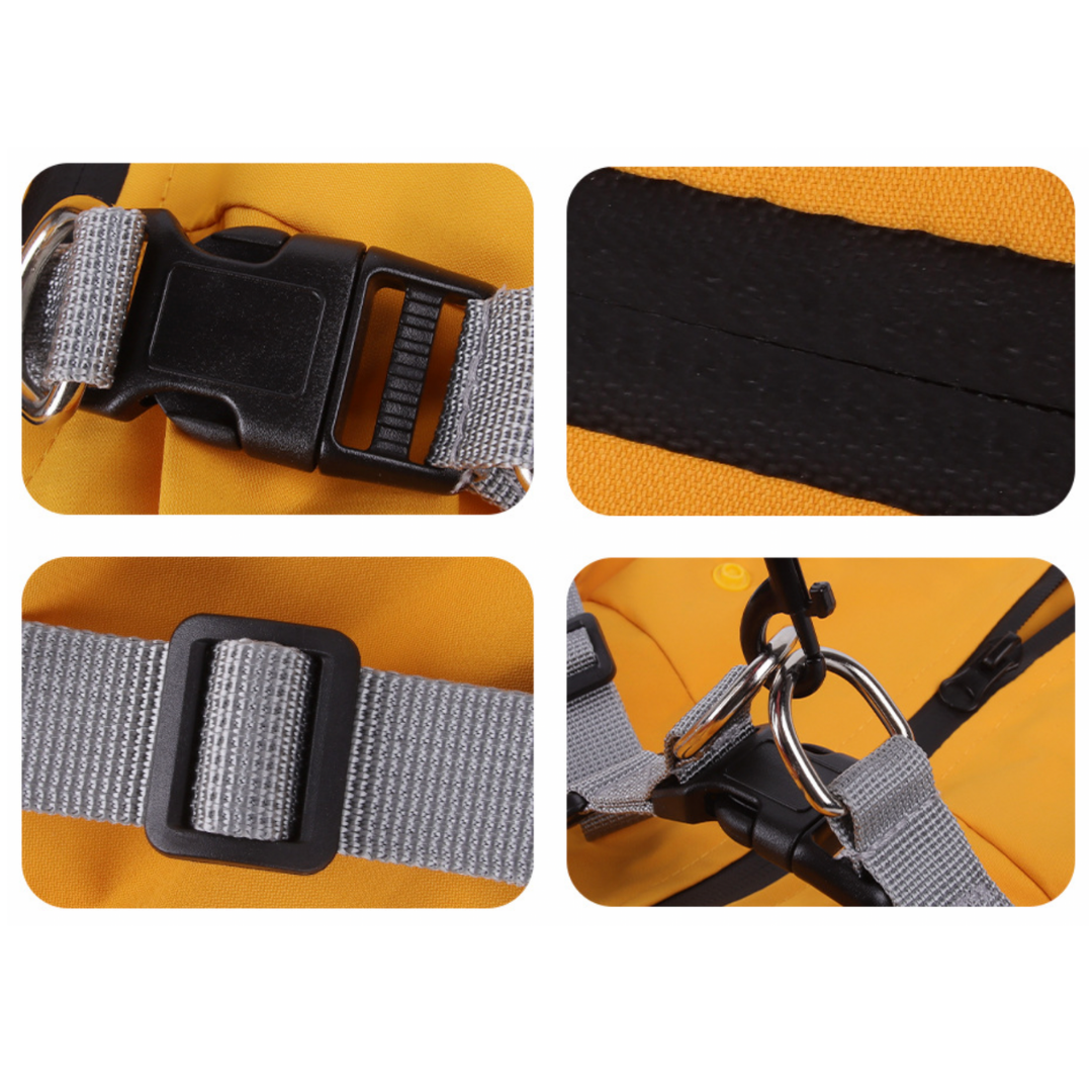 Impermeabile a Quattro Zampe per Cani con Cappuccio Rimovibile Giacca Outdoor Antivento