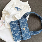 T-shirt a Due Zampe con Borsa a Tracolla Rimovibile Stile Urbano Chic
