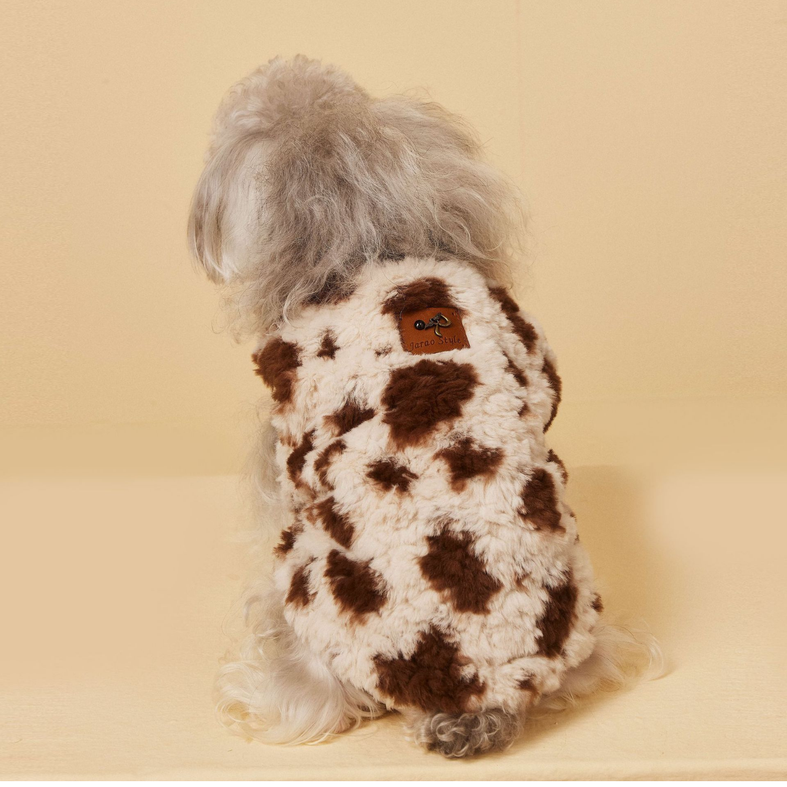 Gilet in Ecopelliccia con Stampa Leopardata Dettagli in Ecopelle
