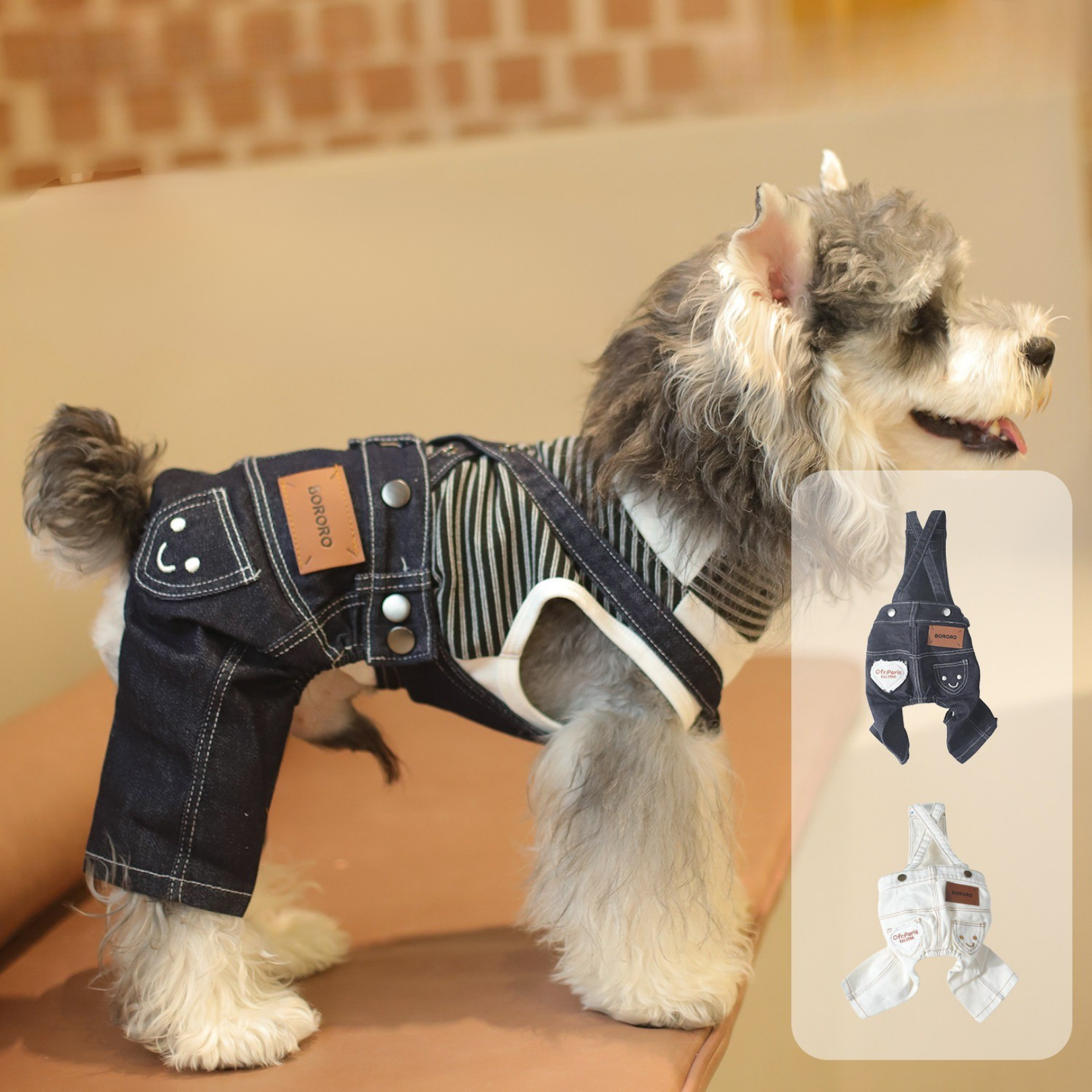 Salopette in Denim con Bretelle Incrociate Girovita Regolabile Casual Comfort Versatile
