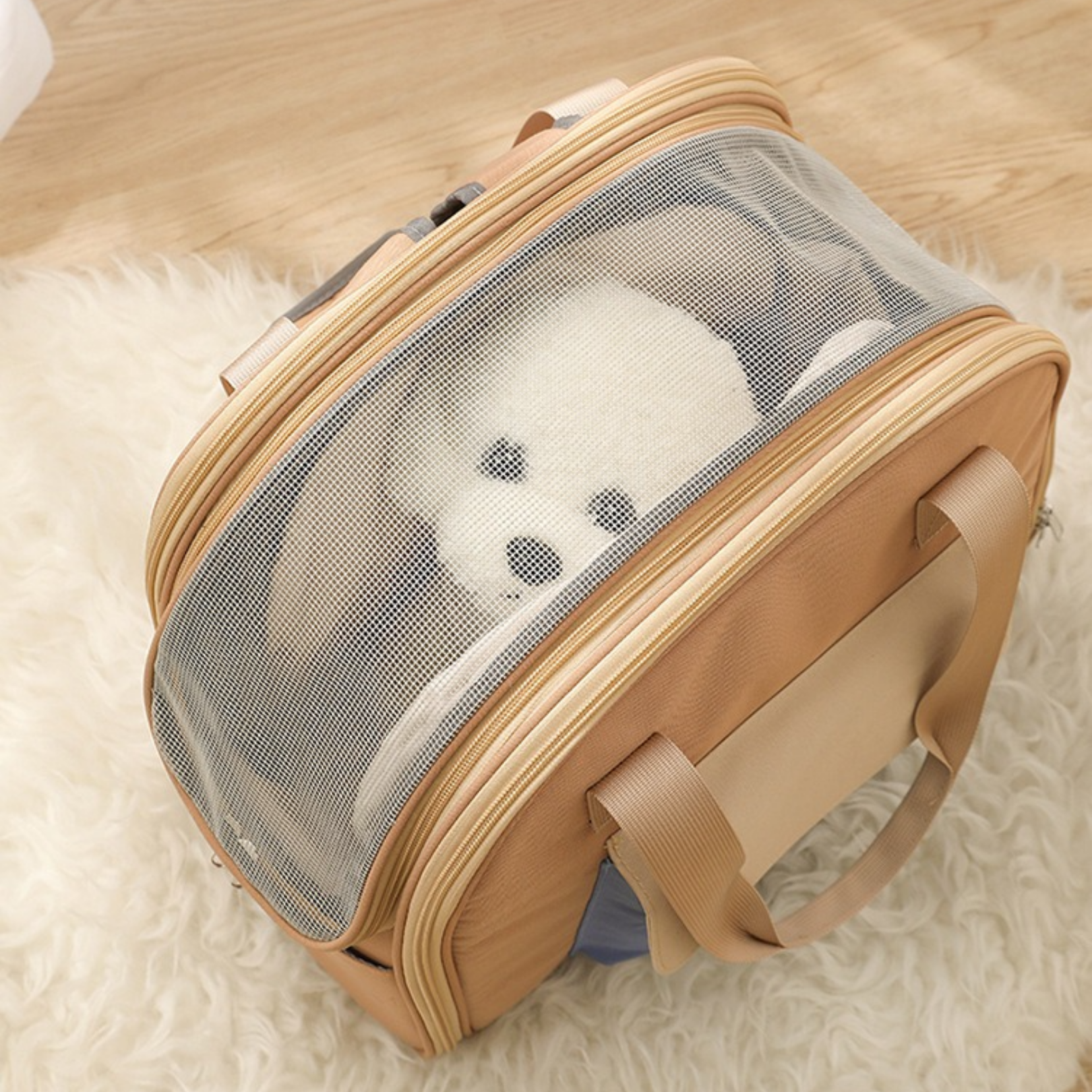 Zaino Trasportino per Cani e Gatti Borsa da Viaggio Espandibile a Tenda Traspirante Multifunzione