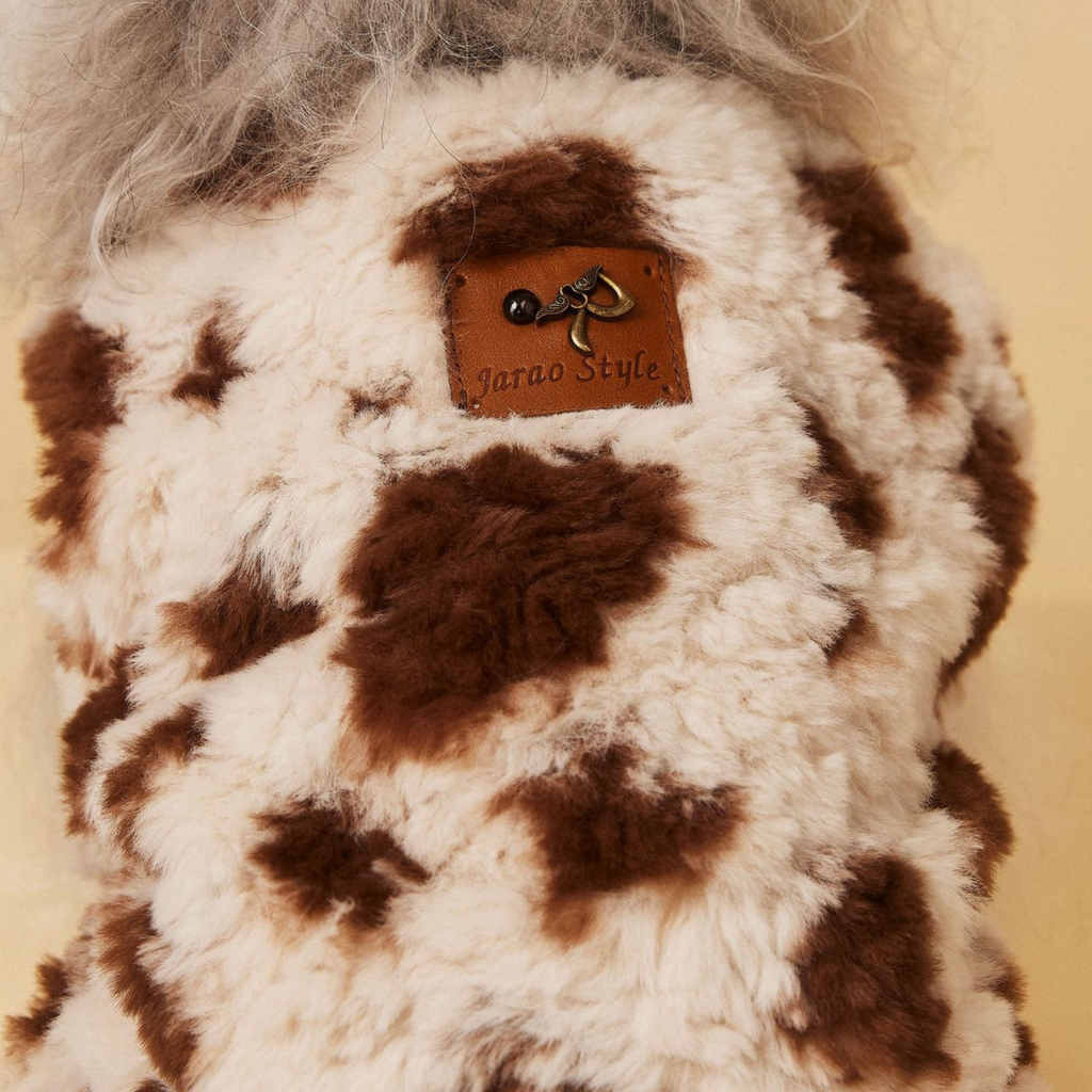 Gilet in Ecopelliccia con Stampa Leopardata Dettagli in Ecopelle