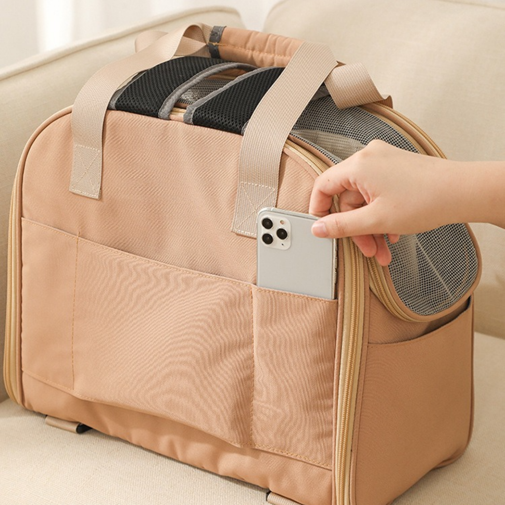 Zaino Trasportino per Cani e Gatti Borsa da Viaggio Espandibile a Tenda Traspirante Multifunzione