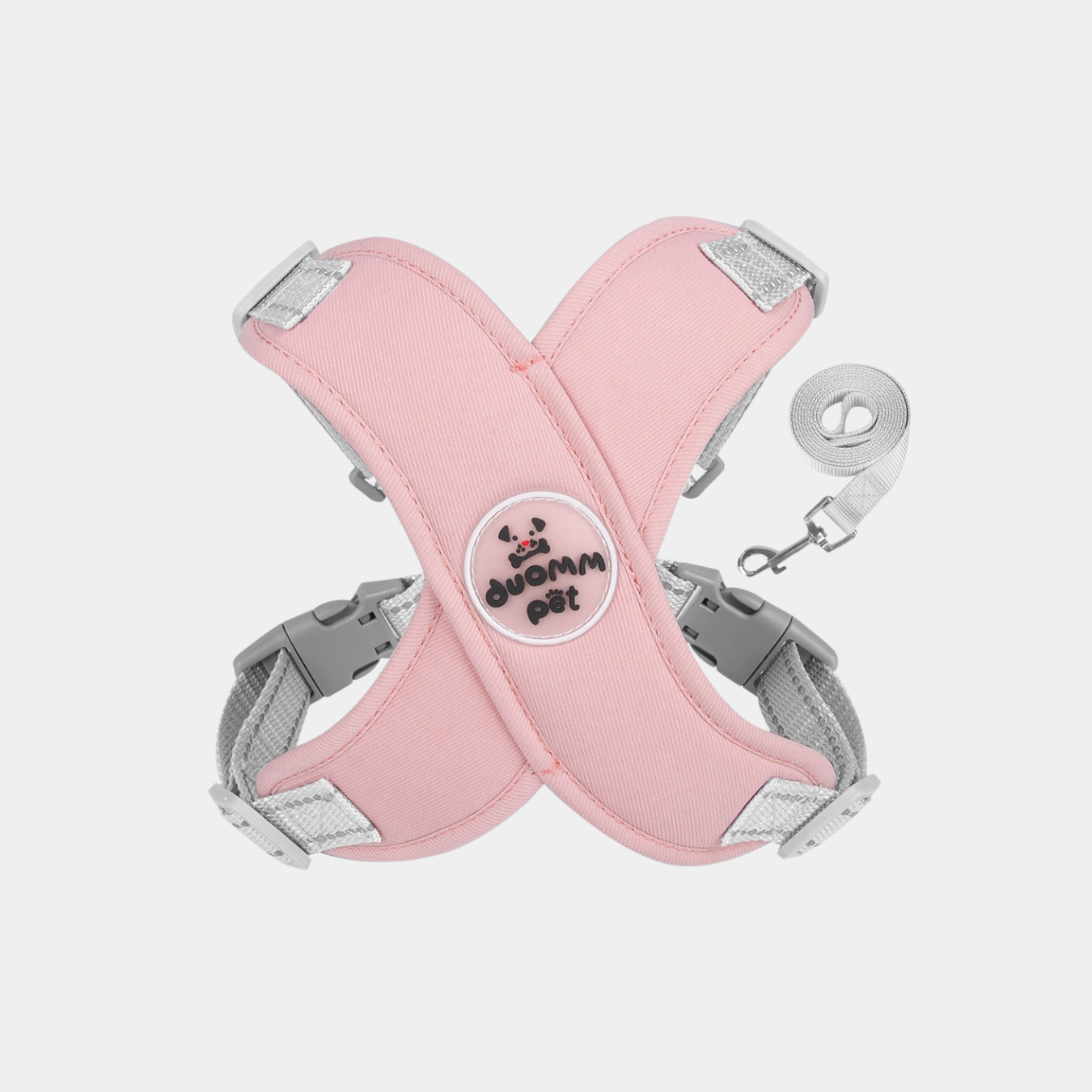 Set Pettorina + Guinzaglio in Tessuto Traspirante Design a X Protettivo con Strisce Riflettenti