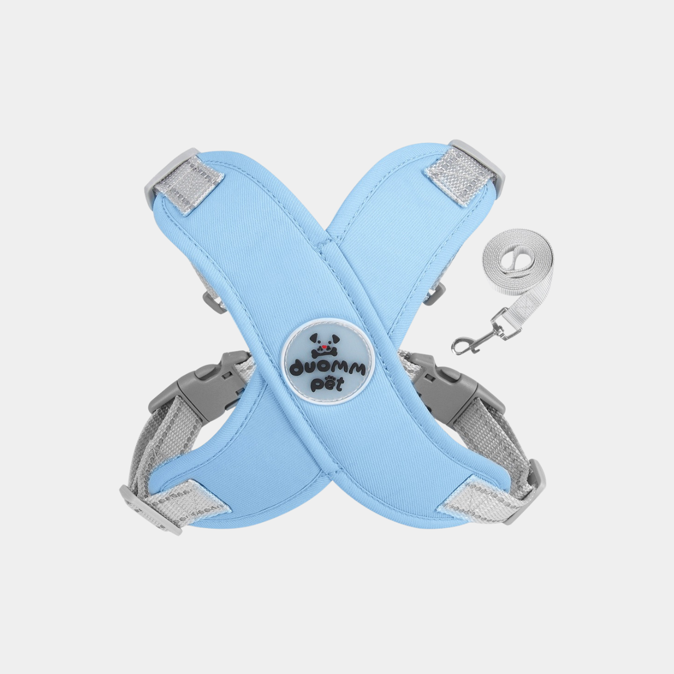 Set Pettorina + Guinzaglio in Tessuto Traspirante Design a X Protettivo con Strisce Riflettenti