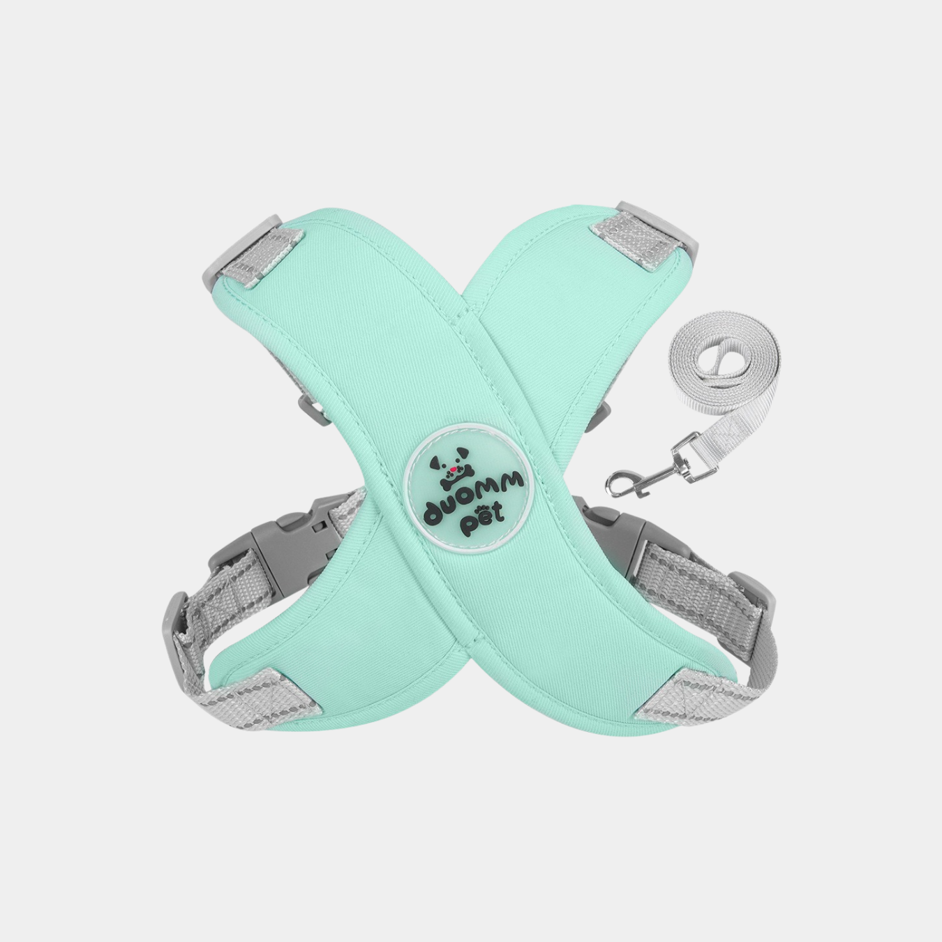 Set Pettorina + Guinzaglio in Tessuto Traspirante Design a X Protettivo con Strisce Riflettenti