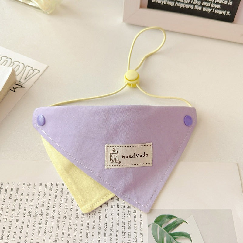 Bandana Triangolare in Cotone Design Minimal Bicolore Regolabile con Elastico