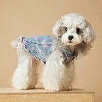 Gilet in Jeans con Bordi Sfrangiati Ricami Cuori Rosa