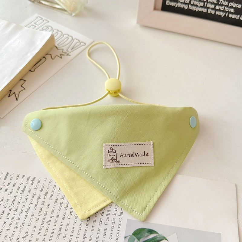 Bandana Triangolare in Cotone Design Minimal Bicolore Regolabile con Elastico