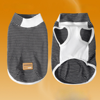 Maglia Gilet Termico a Righe con Collo Mezzo Alto in Tessuto De-Rong Ultra Morbido