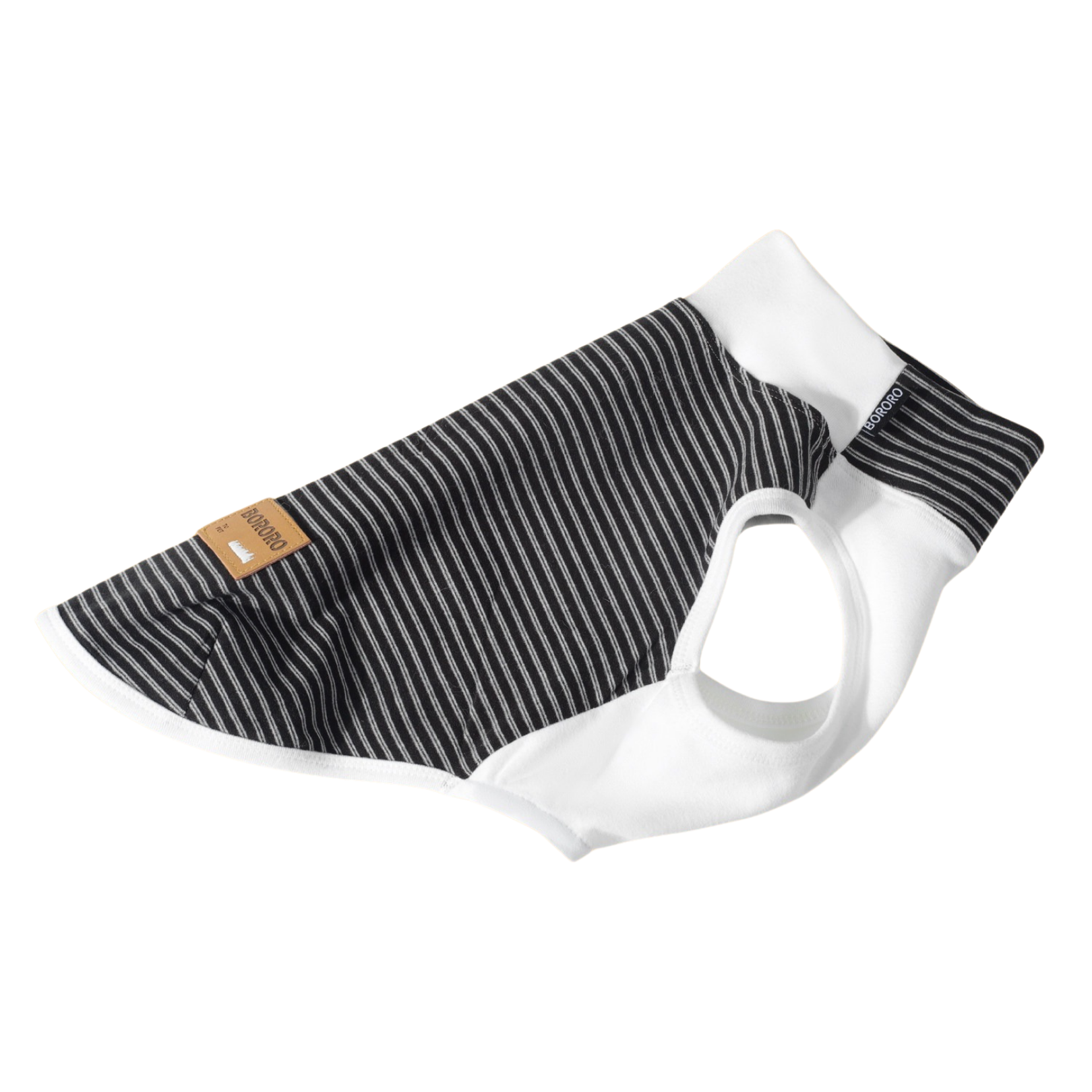 Maglia Gilet Termico a Righe con Collo Mezzo Alto in Tessuto De-Rong Ultra Morbido