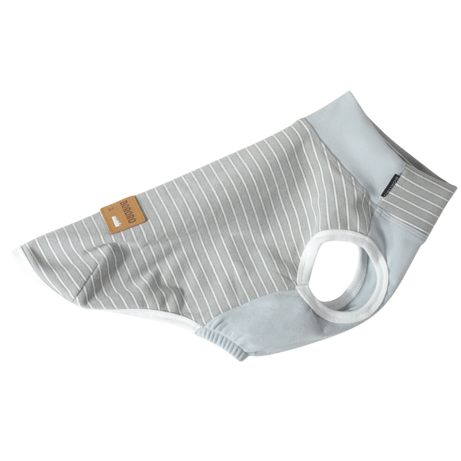 Maglia Gilet Termico a Righe con Collo Mezzo Alto in Tessuto De-Rong Ultra Morbido