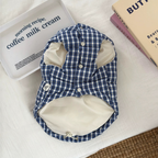 Gilet Imbottito a Quadri Blu e Bianchi 90% Piumino d'Anatra