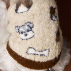 Maglioncino Gilet con Collo Alto Reversibile Stampa Cagnolini 10% Lana
