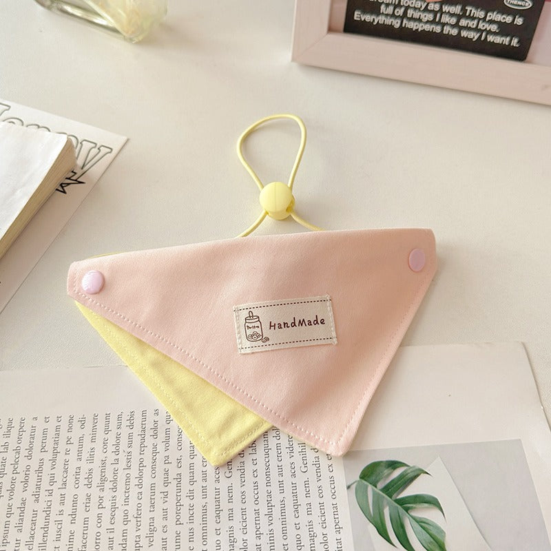 Bandana Triangolare in Cotone Design Minimal Bicolore Regolabile con Elastico