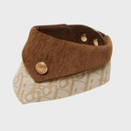 Bandana Triangolare Stile British Vintage Marrone con Bottone Dorato