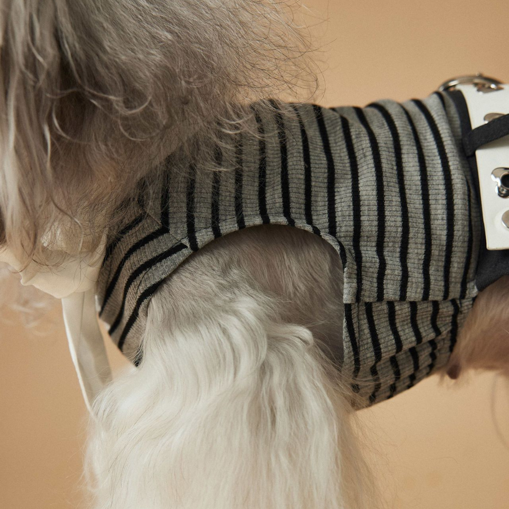 Vestito Top a Righe con Fiocco Gonna Plissé con Cintura Rimovibile Abito Elegante Casual