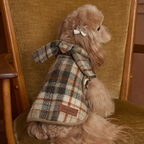Mantellina in Tweed di Lana a Quadri Stile Vintage