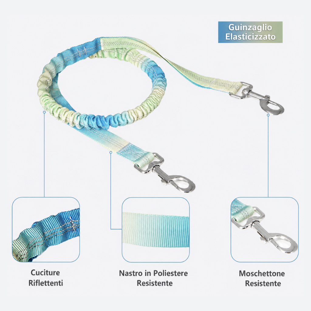 Guinzaglio Retrattile Hands Free con Marsupio per Corsa e Outdoor
