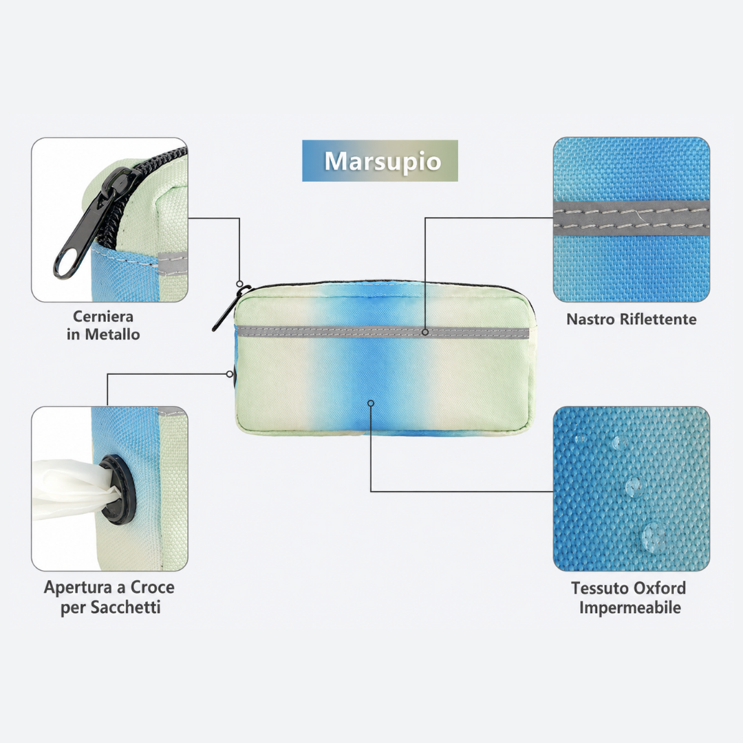 Guinzaglio Retrattile Hands Free con Marsupio per Corsa e Outdoor
